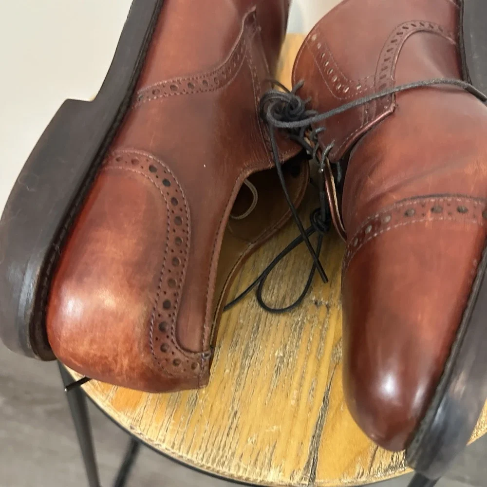 Allen Edmonds Vintage Brown Cap Toe Dress Shoe Oxford 88022 11 D Read